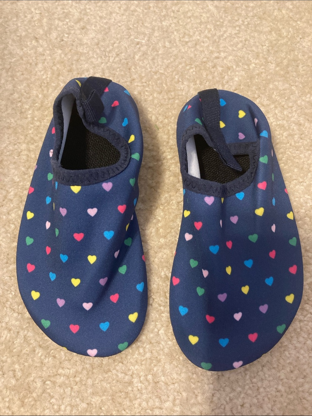 Kids Navy Heart Water Shoes - Comfortable Slip-On